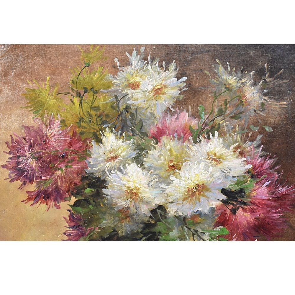 A antique flower painting oil painting flower canvas painting XIX century.jpg